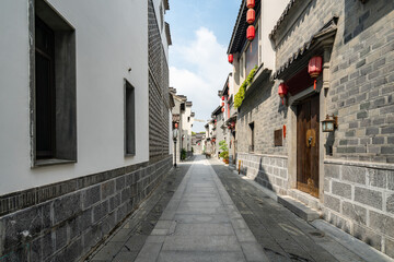Obraz premium Lotus Lane, the ancient town alley in Nanjing, Jiangsu Province, China
