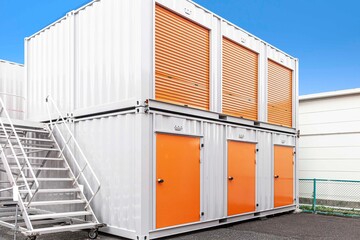 Outside atmosphere of a small rental storage room