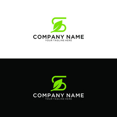 Letter S eco leaves logo icon design template elements