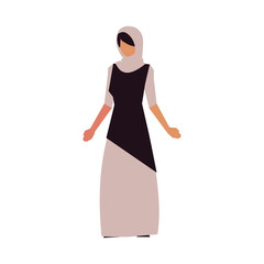 woman in a hijab arab character standing isolated icon