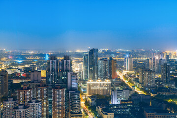 Fototapeta premium Night view city scenery Nanjing, Jiangsu, China