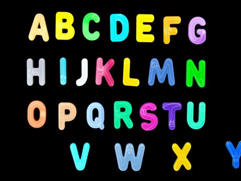stop motion. the alphabet of bright letters goes away
