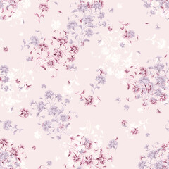  Abstract seamless pattern lovely flowers drawn on paper paints