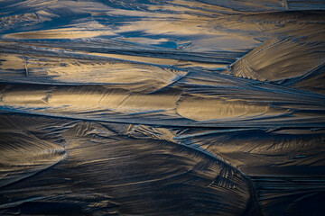 sunset colored textured first ice