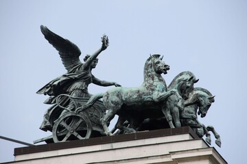 Statue of a godess on a charriot