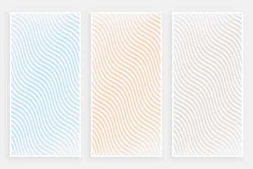 subtle minimalist curvy flowing lines pattern banners set