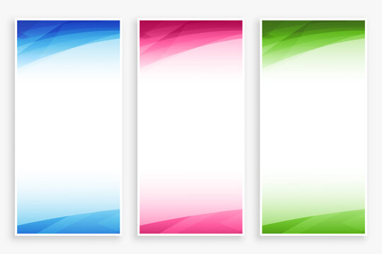 empty banner backdrop with abstract color shapes set