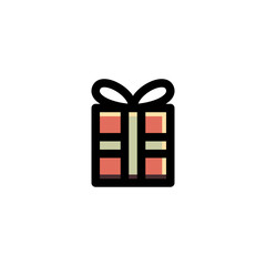 Gift Icon Filled Outline Holiday Illustration Logo Vector
