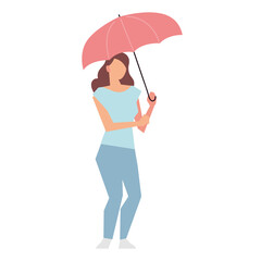 young woman with umbrella walking activity leisure or recreation outdoor