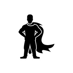 Superman silhouette, vector illustration.