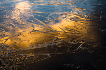 sunset colored textured first ice