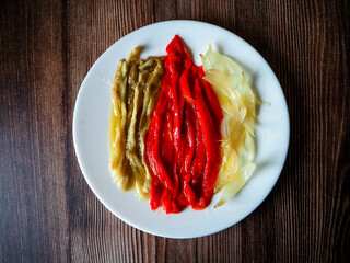 Escalibada, healthy grilled vegetables, spanish dish