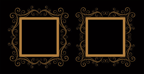 ornamental decorative wedding floral frame set of two