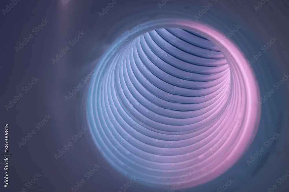 Aufkleber beautiful round abstract white-gray tunnel with color light on a background pattern textured ford de