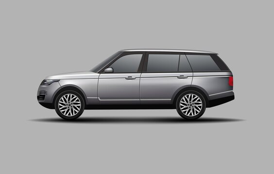 Realistic SUV car  side view vector illustration