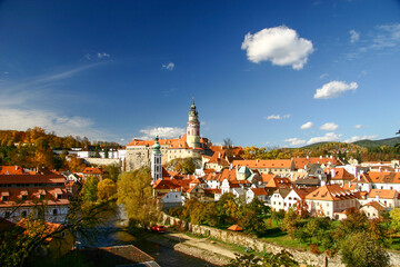 Fototapeta na wymiar The fairytale city of Cesky Krumlov: one of the most beautiful cities in Europe