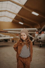 child in a plane