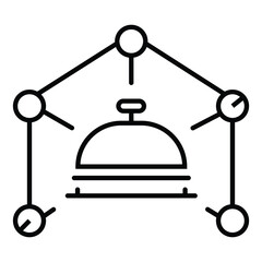 Service bell icon flat vector illustration