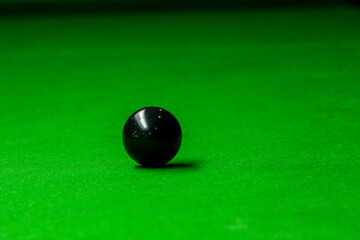 Snooker balls on green snooker table