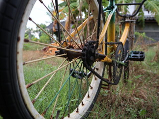 bicycle wheel in the park
