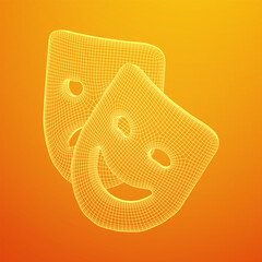 Theatrical masks tragedy and comedy character