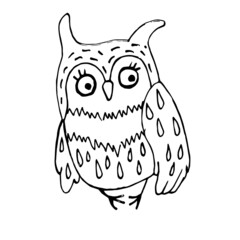 cartoon owl on a white background