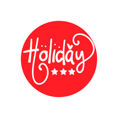 Happy holidays.Beautiful greeting card scratched calligraphy black text word gold stars. Hand drawn invitation, promotion design. Handwritten modern brush lettering white background isolated