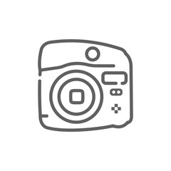 Instant camera icon. Outline illustration of instant camera icon vector, icon for web. Web symbol for websites and mobile app. Trendy design. Vector illustration.