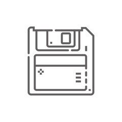Floppy disk icon. Diskette. Outline illustration of diskette icon vector, icon for web. Web symbol for websites and mobile app. Trendy design. Vector illustration.