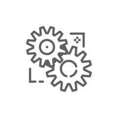 Gear icon. Settings. Outline illustration of settings icon vector icon for web. Web symbol for websites and mobile app. Trendy design. Vector illustration.