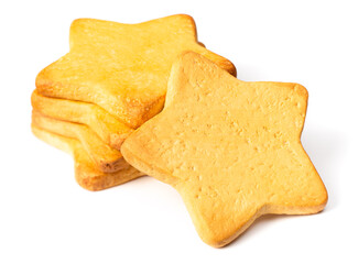 Homemade Christmas cookies isolated on the white background