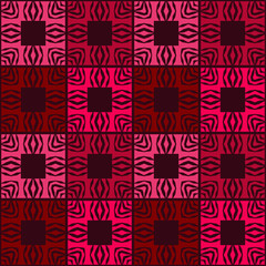 Mosaic with geometric shapes. Seamless pattern. Design with manual hatching. Textile. Ethnic boho ornament. Vector illustration for web design or print.