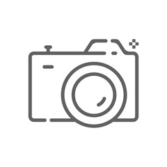 Сamera icon. Outline illustration of camera vector icon for web. Web symbol for websites and mobile app. Trendy design. Vector illustration.