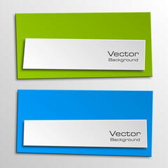 Origami vector banner. The original form as two form, overlapping. The flat image. Advertising Design shape. Vector label tag.
