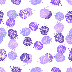 Various berries. Seamless pattern. Lilac, violet berries background. Vector pattern.