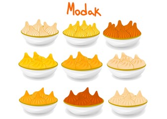 Modak Indian Sweets or Mithai Food Vector