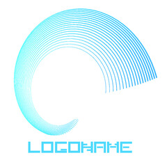 Vector Logo Design Template. Abstract Colorful Stripe Icon. Curved Lines on White Background. 