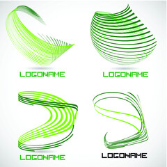 Vector Logo Design Template. Abstract Colorful Stripe Icon. Curved Lines on White Background. 