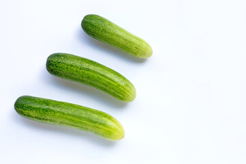 Cucumbers isolated on white background.