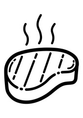 Hot Steak Flat Icon Isolated On White Background