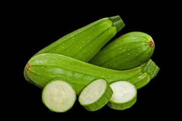 Zuccini vegetable on black