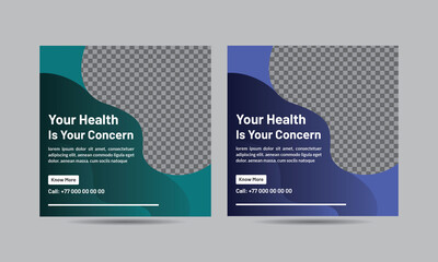 Healthcare or covid-19 social media banner template  Digital banner, Poster, Vector illustration.