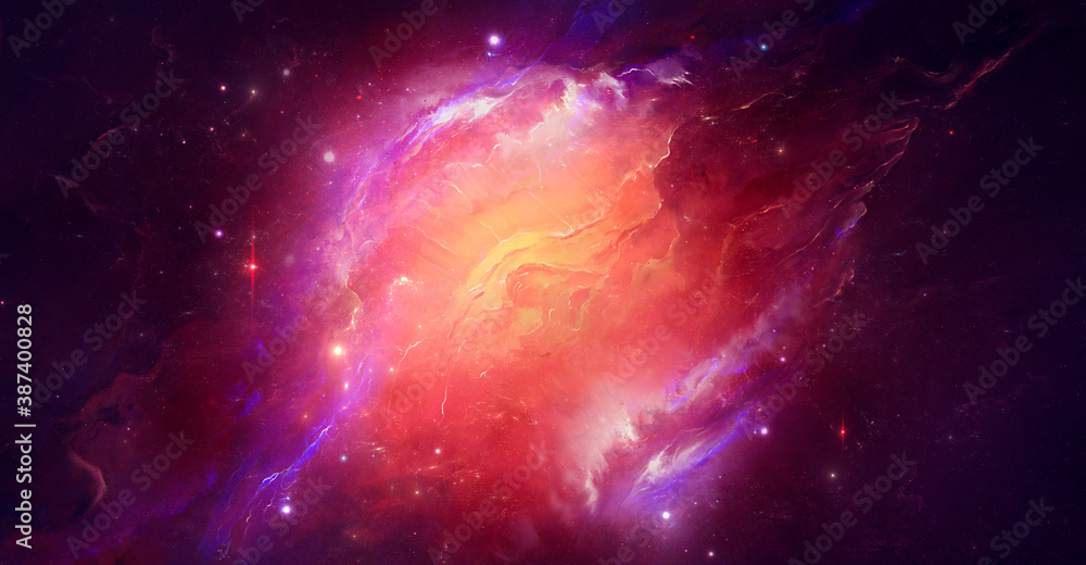 Sticker stars nebula on a background of outer space