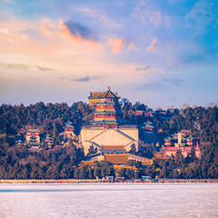 Tower of Buddhist Incense (Foxiangge) at The Summer Palace in Beijing, China