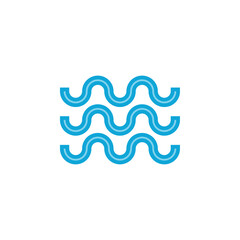 Sea wave logo design vector