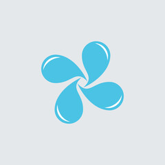 Rotation water drop logo, spread water logo, swirl water drop logo design vector