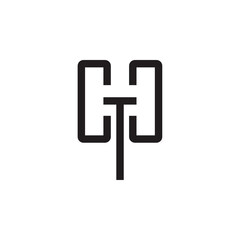 CTD letter or HT letter logo design vector