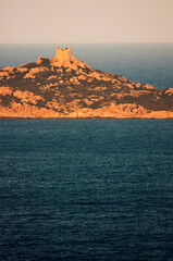 San Luigi Tower, Serpentara island, Villasimius, Cagliari, Sardinia, Italy, Europe