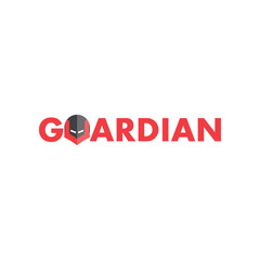 Guardian text logo design vector