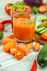 Vegetables on wooden background